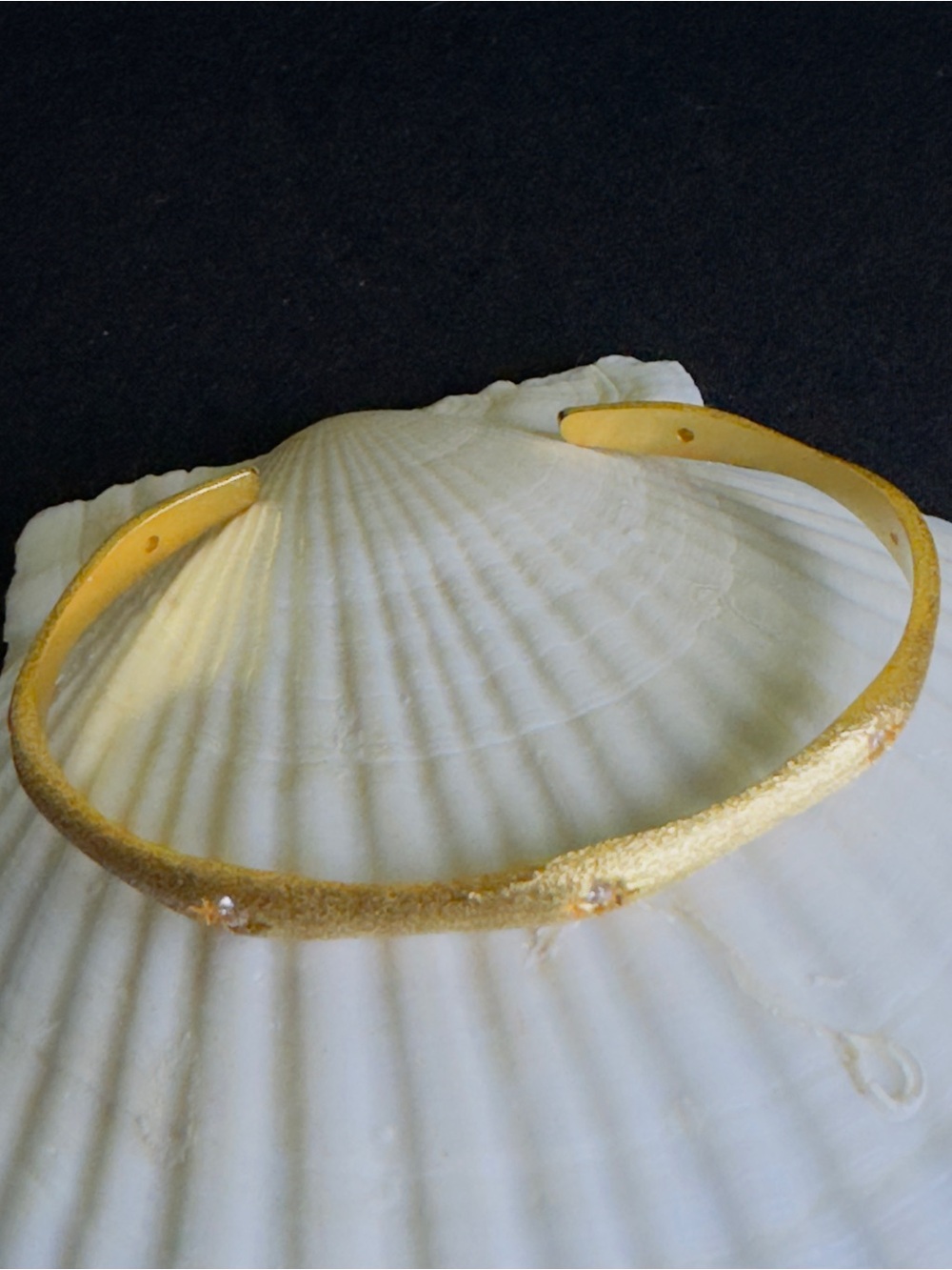 Gold Tone Hammered Cuff Bracelet